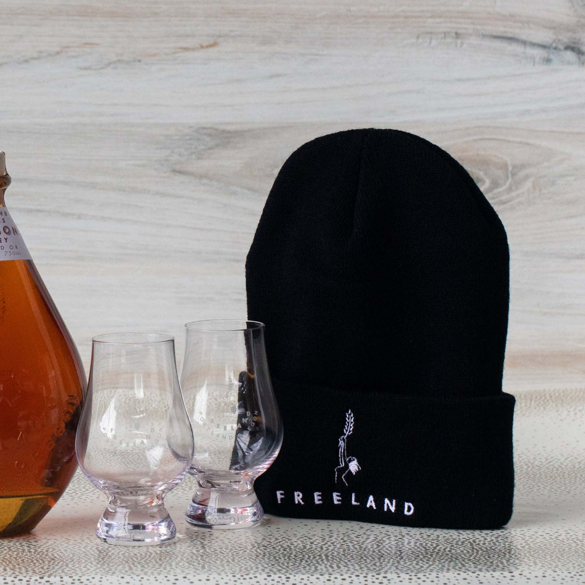 Freeland Spirits beanie in black with brand logo
