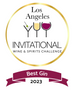 2023 Best Gin Award seal from Los Angeles Invitational Wine & Spirits Challenge