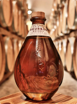 Freeland Spirits Bourbon. Whiskey made in charred American Oak barrels. Portland, Oregon