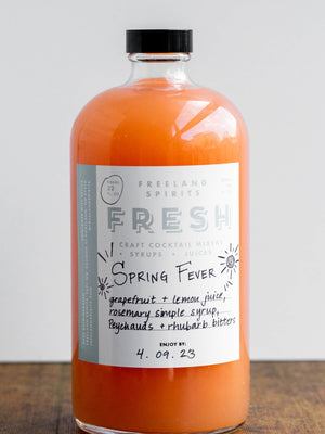 32 oz bottle of Spring Fever Fresh Spring Cocktail Mixer by Freeland Spirits. 